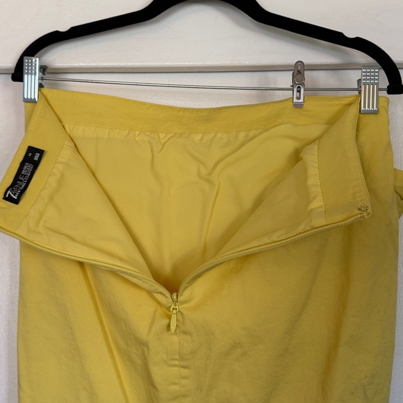 🌼 New York & Company pinup retro Mad Men yellow pencil skirt w/ bow large - Picture 7 of 9